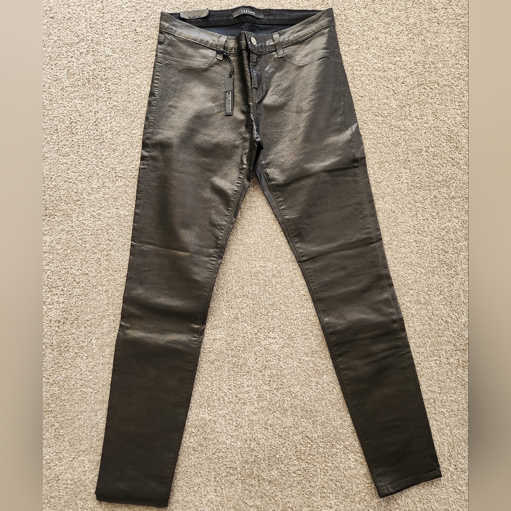 JBRAND size 29 black coated super skinny jeans NWT